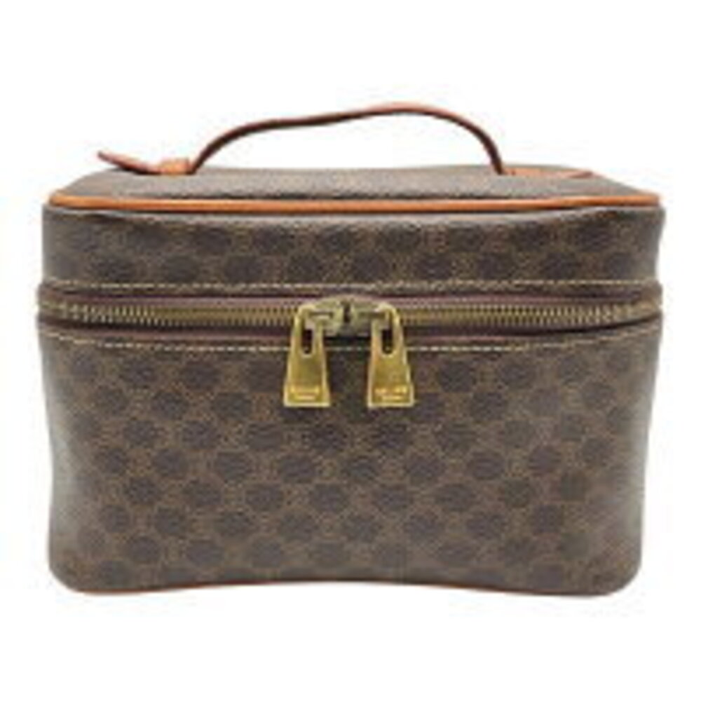 CELINE Macadam Vanity Bag Handbag All over Brown